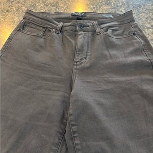 Judy Blue Women's Straight Leg Jeans in Chocolate Brown.